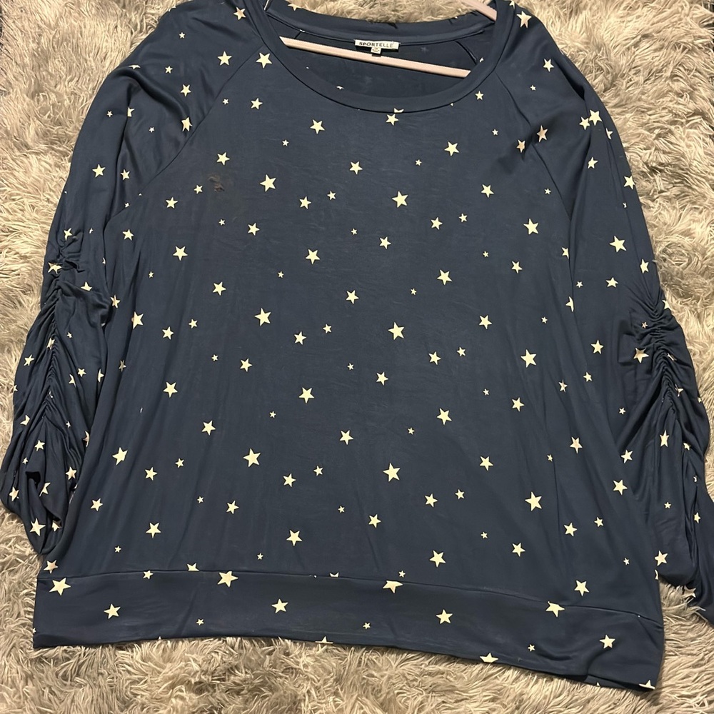 Sporto Navy Star Print Blouse